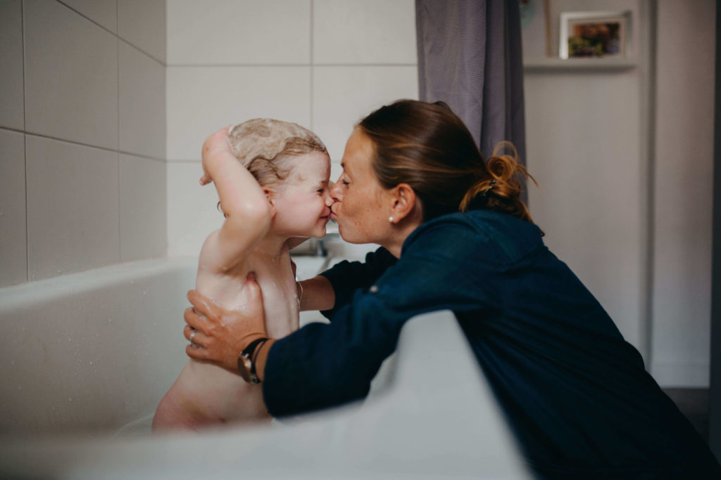 Bain avec les enfants