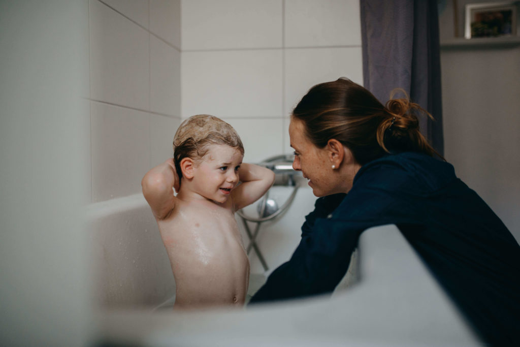 Bain avec les enfants