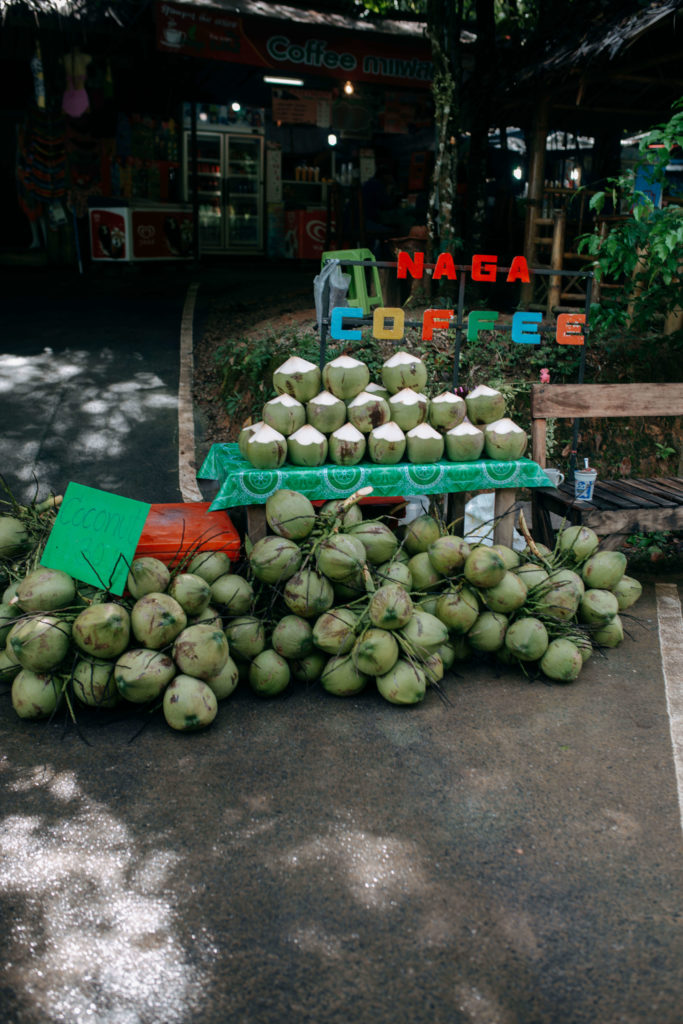 Stand de noix de coco en Thailande